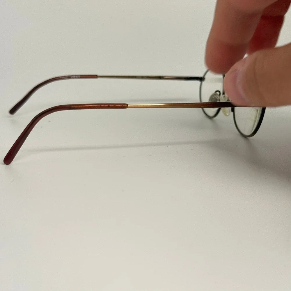 Nine West 104 0P4B Bronze Oval Metal Eyeglasses Frames 46-19-125 Vintage Style